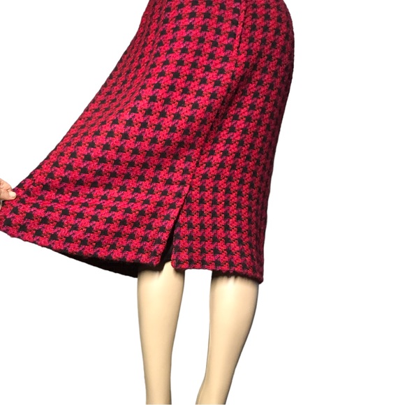 Liz Moody Pink Red and Black Luxury Checkered  Skirt Size 14 - Picture 5 of 10